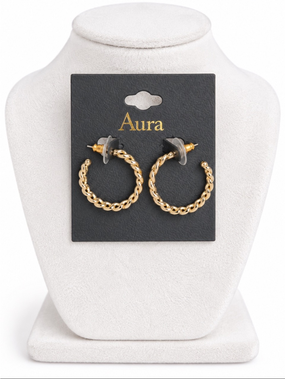 Aura Twisted Gold Rope Hoop Earrings 💥🆕💥